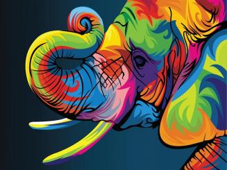Diamond Painting 30x40cm Elefant bunt 