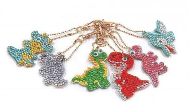 Diamond Painting Anhängerset Dinosaurier 5 Stk 