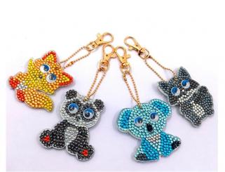 Diamond Painting Anhängerset Panda, Koala, Waschbär 