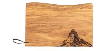 Holzschneidebrett Rustikal gross Eichenholz Matterhorn 