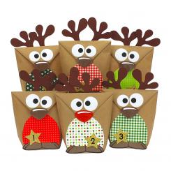 Adventskalender Rentiere rot 