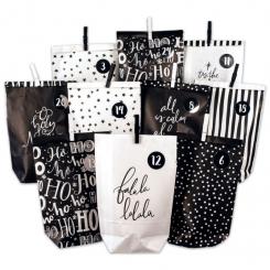 Adventskalender schwarz/weiss 