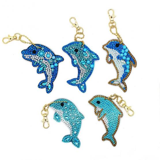Diamond Painting Anhängerset Delphin 5 Stk 